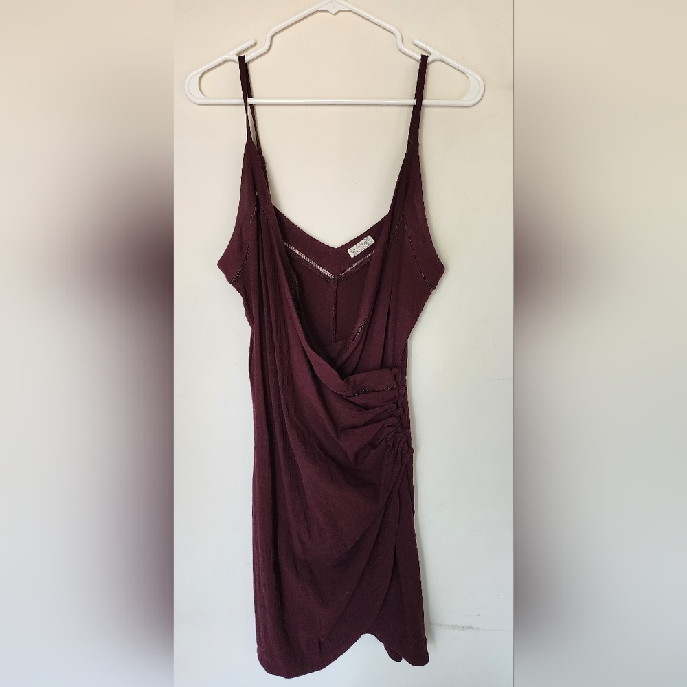 Free People Deep Burgundy Mini Dress Size Medium